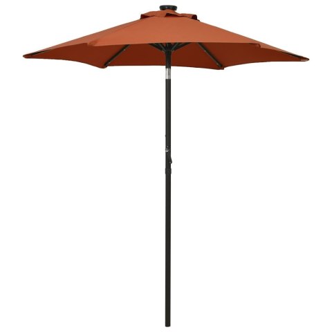 VidaXL Parasol ogrodowy z LED, terakota, 200x211 cm, aluminium