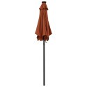 VidaXL Parasol ogrodowy z LED, terakota, 200x211 cm, aluminium