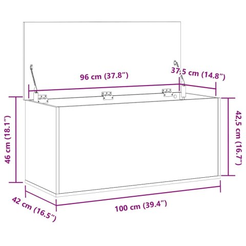 SKRZYNIA 100X42X46 CM DĄB ARTISAN KUFER BOX SZAFA PRZECHOWYWANIE SIEDZISKO