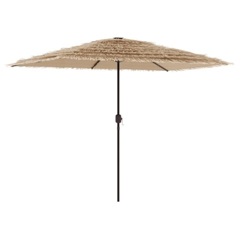 PARASOL OGRODOWY Z LED STALOWY SŁUPEK BRĄZOWY 300X200X250CM