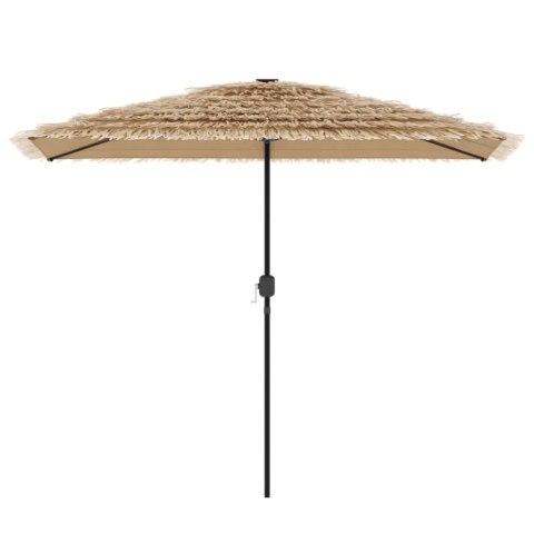 PARASOL OGRODOWY Z LED STALOWY SŁUPEK BRĄZOWY 300X200X250CM