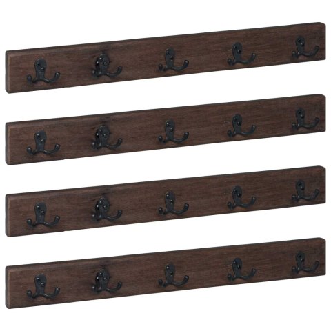 VidaXL Wieszak Brązowy 60 x 7 x 8 cm Lite Drewno Recyklingowe