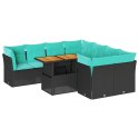 VidaXL 9-cz. zestaw wypoczynkowy do ogrodu, z poduszkami, czarny