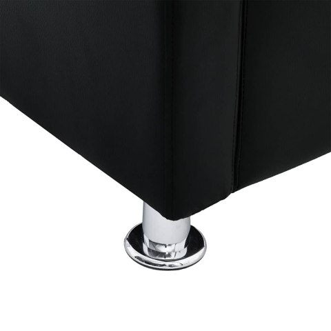 VidaXL Fotel kubik, czarny, sztuczna skóra