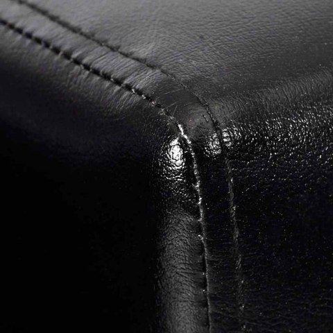 VidaXL Fotel kubik, czarny, sztuczna skóra