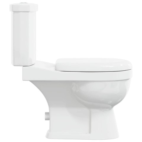 VidaXL Toaleta ze spłuczką, biała ceramika