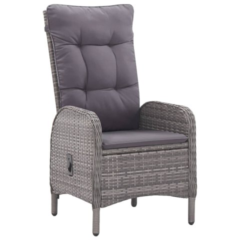 7-CZĘŚCIOWY ZESTAW MEBLI OGRODOWYCH SZARY