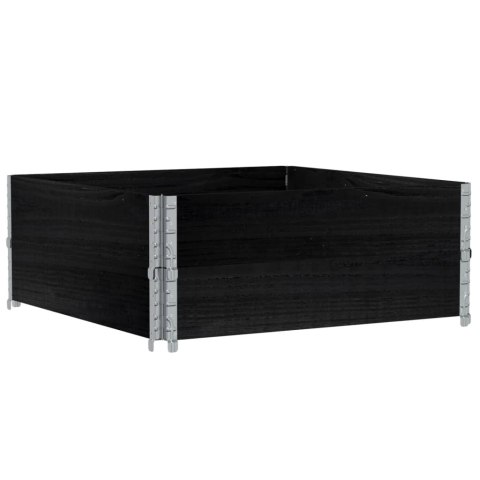 VidaXL Nadstawki paletowe, 2 szt., czarne, 100x100 cm, drewno sosnowe