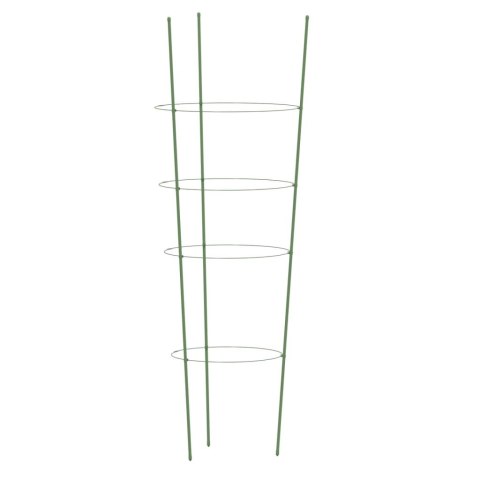 VidaXL Podpórki dla roślin, z 4 obręczami, 5 szt, zielone, 90 cm, stal