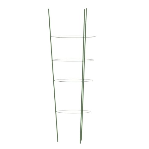 VidaXL Podpórki dla roślin, z 4 obręczami, 5 szt, zielone, 90 cm, stal