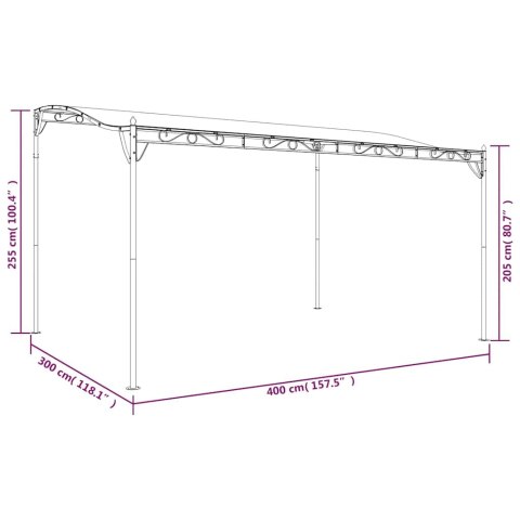 ANTRACYTOWA ALTANA OGRODOWA 4X3 M ZADASZENIE TARASOWE STALOWA RAMA SOLIDNY DACH
