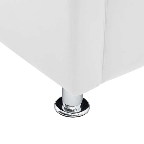 VidaXL Fotel kubik, biały, sztuczna skóra