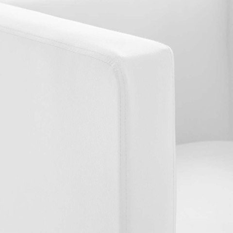 VidaXL Fotel kubik, biały, sztuczna skóra