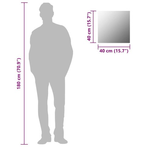 VidaXL Lustro ścienne, 40 x 40 cm, kwadratowe, szklane