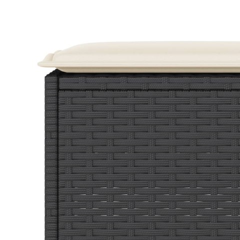 VidaXL 3-cz. zestaw mebli barowych z poduszkami, czarny polirattan