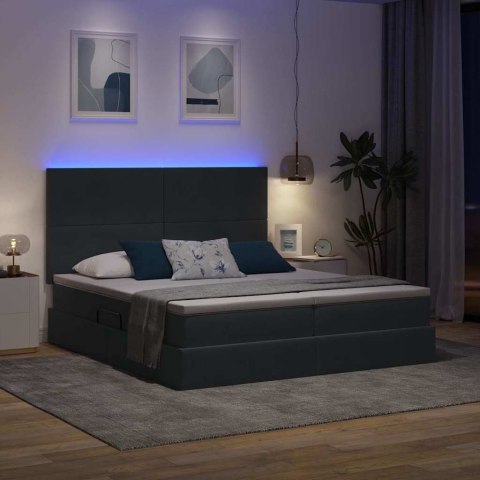 VidaXL Łóżko Ze LED Lights Ciemnoszary 180 x 200 cm Aksamit