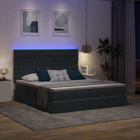 VidaXL Łóżko Ze LED Lights Ciemnoszary 180 x 200 cm Aksamit