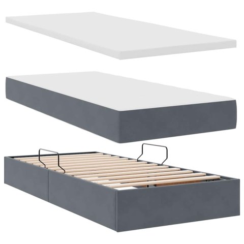 VidaXL Łóżko Ze LED Lights Ciemnoszary 180 x 200 cm Aksamit