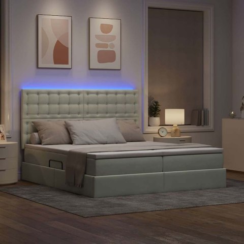 VidaXL Łóżko Ze LED Lights Jasnoszary 180 x 200 cm Aksamit