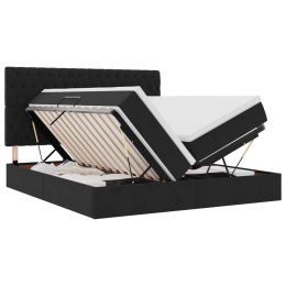 VidaXL Łóżko Ze LED Lights Z zagłówkiem Czarny 200 x 200 cm Aksamit