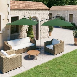 PODWÓJNY PARASOL OGRODOWY STALOWY SŁUPEK ZIELONY 600X300CM