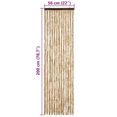 VidaXL Zasłona przeciwko owadom, beżowa, 56x200 cm, szenil