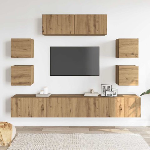 7-CZ. ZESTAW SZAFEK TV DĄB ARTISAN MATERIAŁ DREWNOPOCHODNY