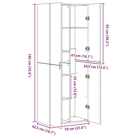 VidaXL Highboard Stare drewno 70 x 42.5 x 185 cm