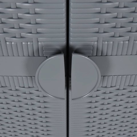 VidaXL Szafa ogrodowa, szara, 65x45x172 cm, rattan PP