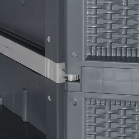 VidaXL Szafa ogrodowa, szara, 65x45x172 cm, rattan PP