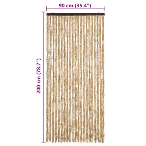 VidaXL Zasłona przeciwko owadom, beżowa, 90x200 cm, szenil