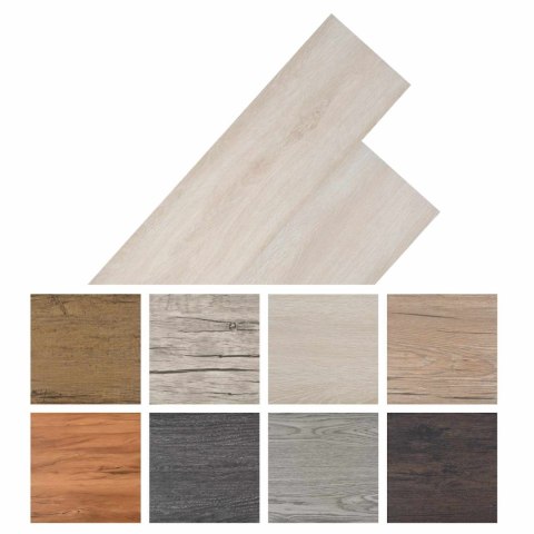 VidaXL Deski podłogowe 18 pcs Biały 5,26 m² PVC