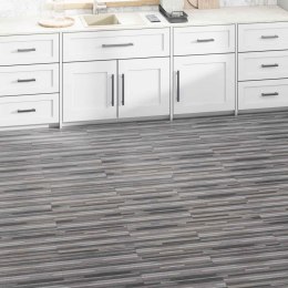 VidaXL Deski podłogowe 18 pcs Pasiasty szary 2,51 m² PVC