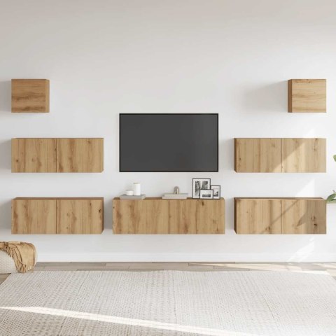 7-CZ. ZESTAW SZAFEK TV DĄB ARTISAN MATERIAŁ DREWNOPOCHODNY