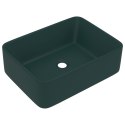 LUKSUSOWA UMYWALKA MATOWA CIEMNA ZIELEŃ 41X30X12CM CERAMIKA