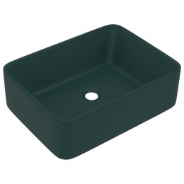 LUKSUSOWA UMYWALKA MATOWA CIEMNA ZIELEŃ 41X30X12CM CERAMIKA