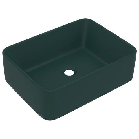 LUKSUSOWA UMYWALKA MATOWA CIEMNA ZIELEŃ 41X30X12CM CERAMIKA