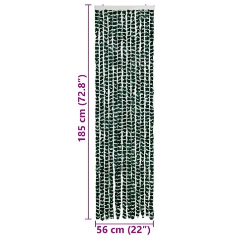 VidaXL Zasłona przeciwko owadom, zieleń i biel, 56x185 cm, szenil