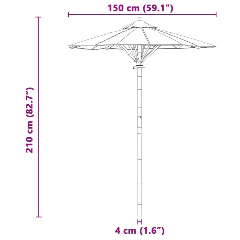 PARASOL OGRODOWY KREMOWA 150X210CM BAMBUS