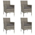 VidaXL 5-cz. zestaw mebli ogrodowych z poduszkami, szary, polirattan