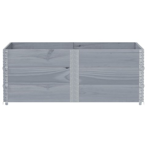 VidaXL Nadstawki paletowe, 3 szt., szare, 150x100 cm, drewno sosnowe