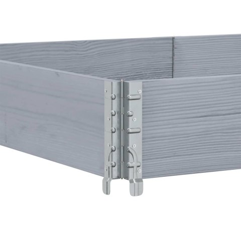 VidaXL Nadstawki paletowe, 3 szt., szare, 150x100 cm, drewno sosnowe