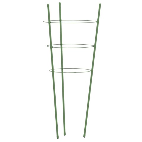 VidaXL Podpórki dla roślin, z 3 obręczami, 5 szt, zielone, 60 cm, stal