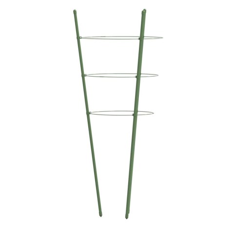 VidaXL Podpórki dla roślin, z 3 obręczami, 5 szt, zielone, 60 cm, stal