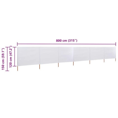 VidaXL Parawan 6-skrzydłowy z tkaniny, 800x120 cm, piaskowy