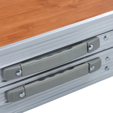 VidaXL Składany stolik turystyczny, aluminiowy, 240x60 cm