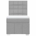 VidaXL Łóżko kontynentalne z materacem, jasnoszare, tkanina, 90x200 cm