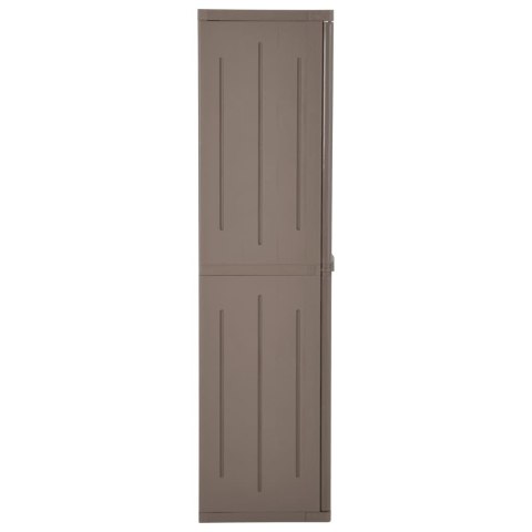 VidaXL Szafka ogrodowa, brązowa 65x45x172 cm, PP stylizowane na drewno