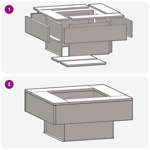 KOMINEK CZARNY 60X60X30CM STAL