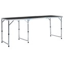 SKŁADANY STOLIK TURYSTYCZNY SZARY ALUMINIOWY 180X60CM